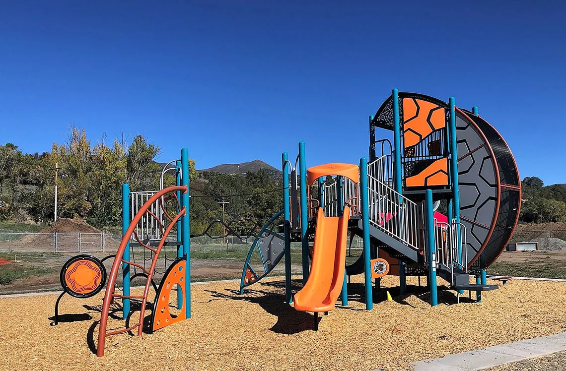 Full playground at Paonia K-12 School in Colorado